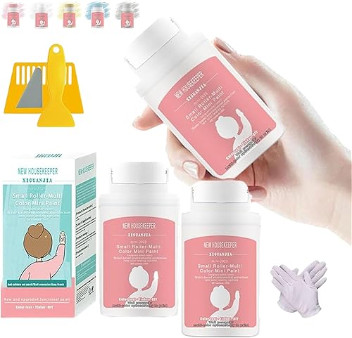 Kit de reparación de pared con arrollador, pequeño cepillo de pared con rodillo, rodillo de pasta de reparación de pared, cepillo de pintura pequeño
