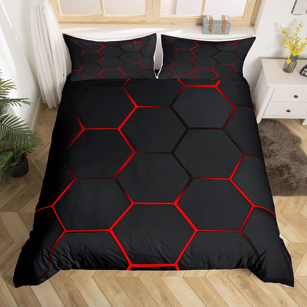Honeycomb Comforter Cover Set Kids Boys Soft King