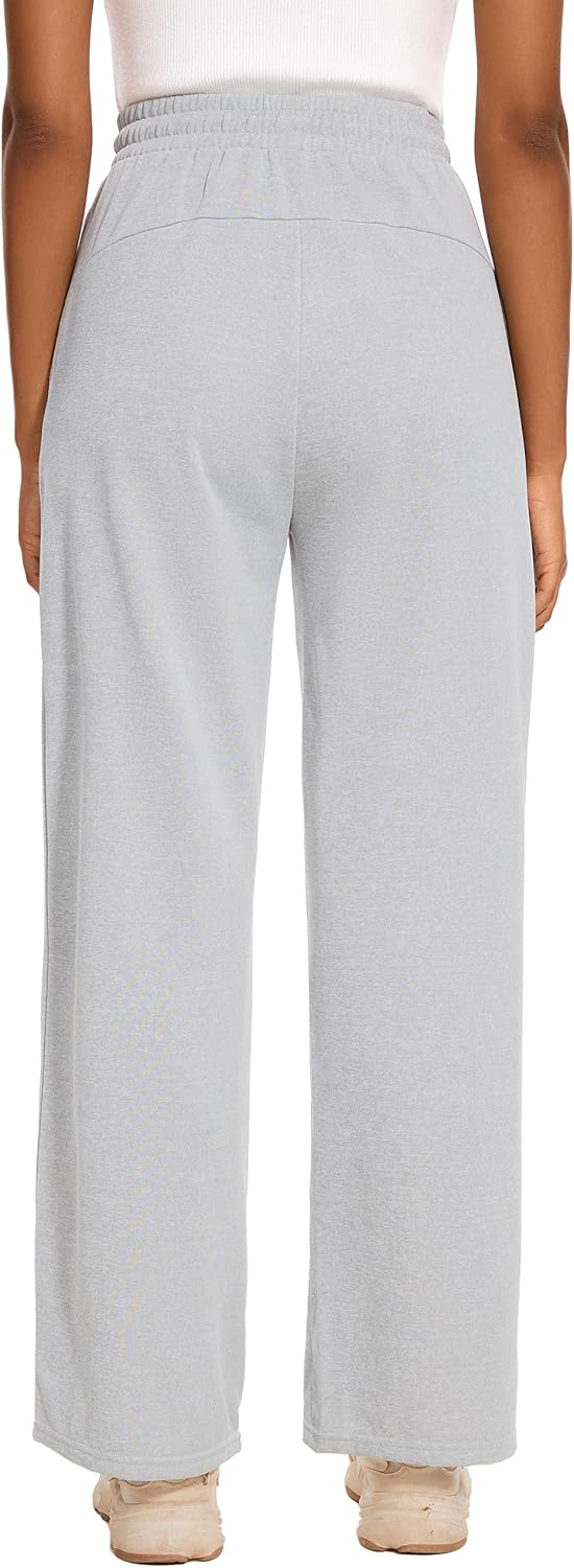 M MOTEEPI Women Sweatpants Wide Leg 30" Lounge Sweat Pants Casual Baggy Trousers with Elastic Waist Straight Leg - Image 6