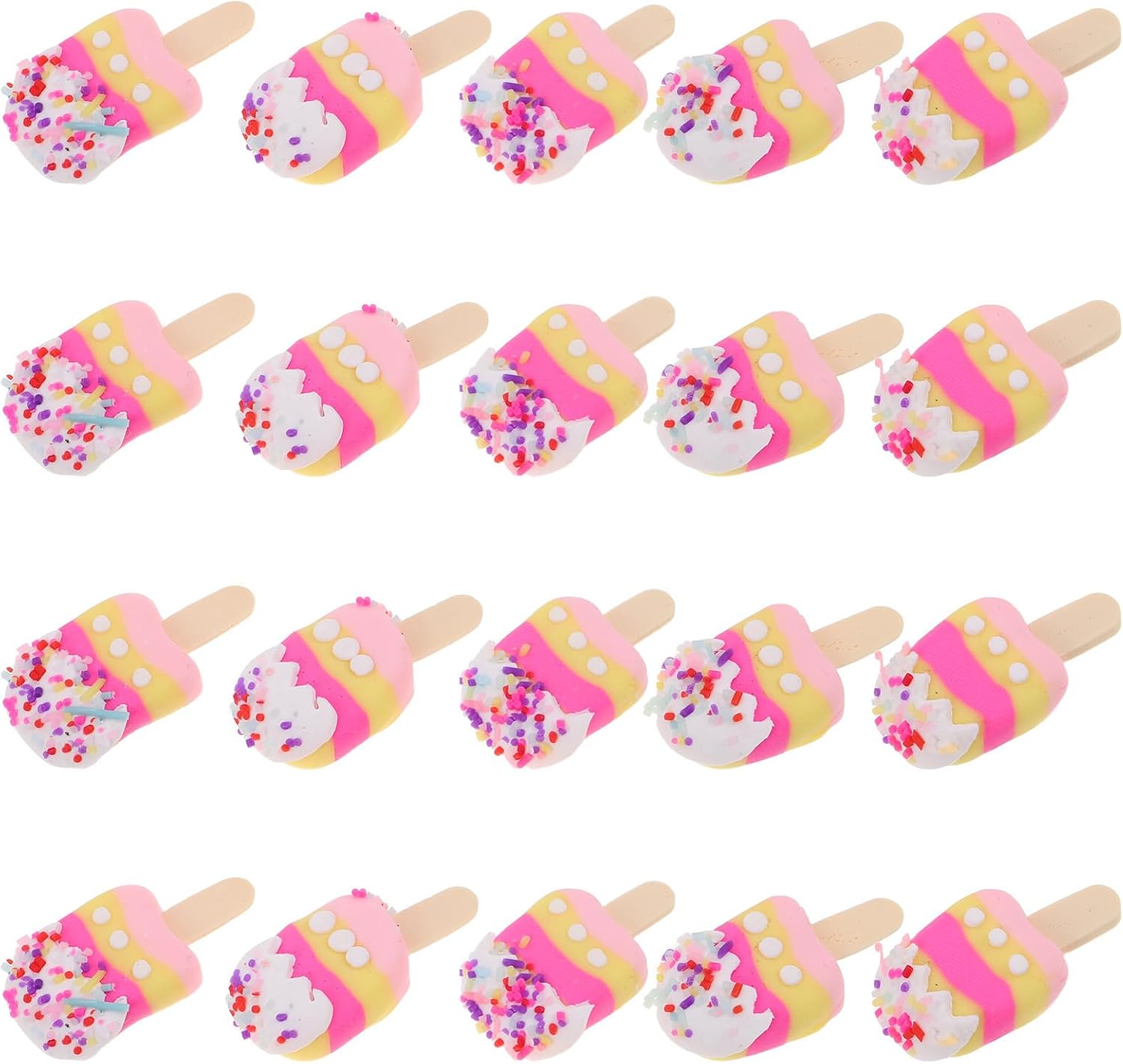 20pcs Mini Ice Cream Charms for Hair Clips and Headbands Polymer Clay