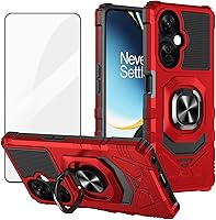 Vista 10 de Ailiber Funda para OnePlus Nord N30, One Plus N30 5G con protector de pantalla de vidrio templado, soporte de anillo para montaje magnético