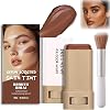 Beauty Balm Serum Boosted Skin Tint with Brush – Hydrating Tinted Moisturizer Foundation & Portable Contour for Face Makeup, Full Face Concealer with Lightweight Radiant Glow Korean Beauty #2 Mocha