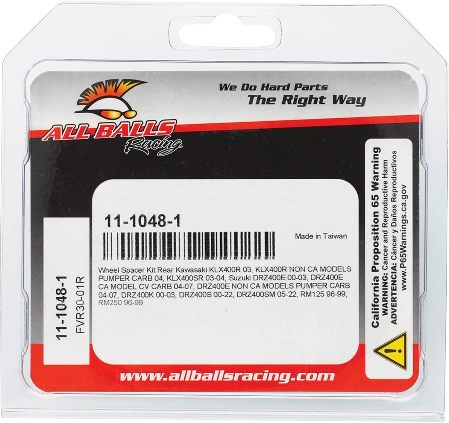 All Balls Racing 11-1048-1 Rear Wheel Spacer Kit Compatible with/Replacement For Suzuki DR-Z 400 2000-2003, DR-Z 400 E 2000-2007