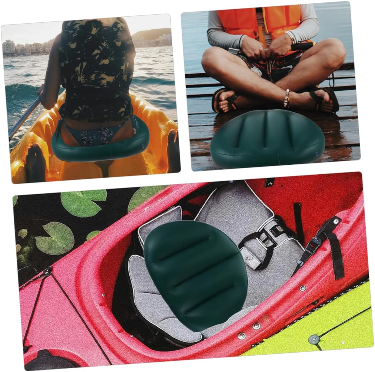 3pcs Boat Cushions Inflatable Seat Pad Breathable Material High Resilience Seat for Water Sports