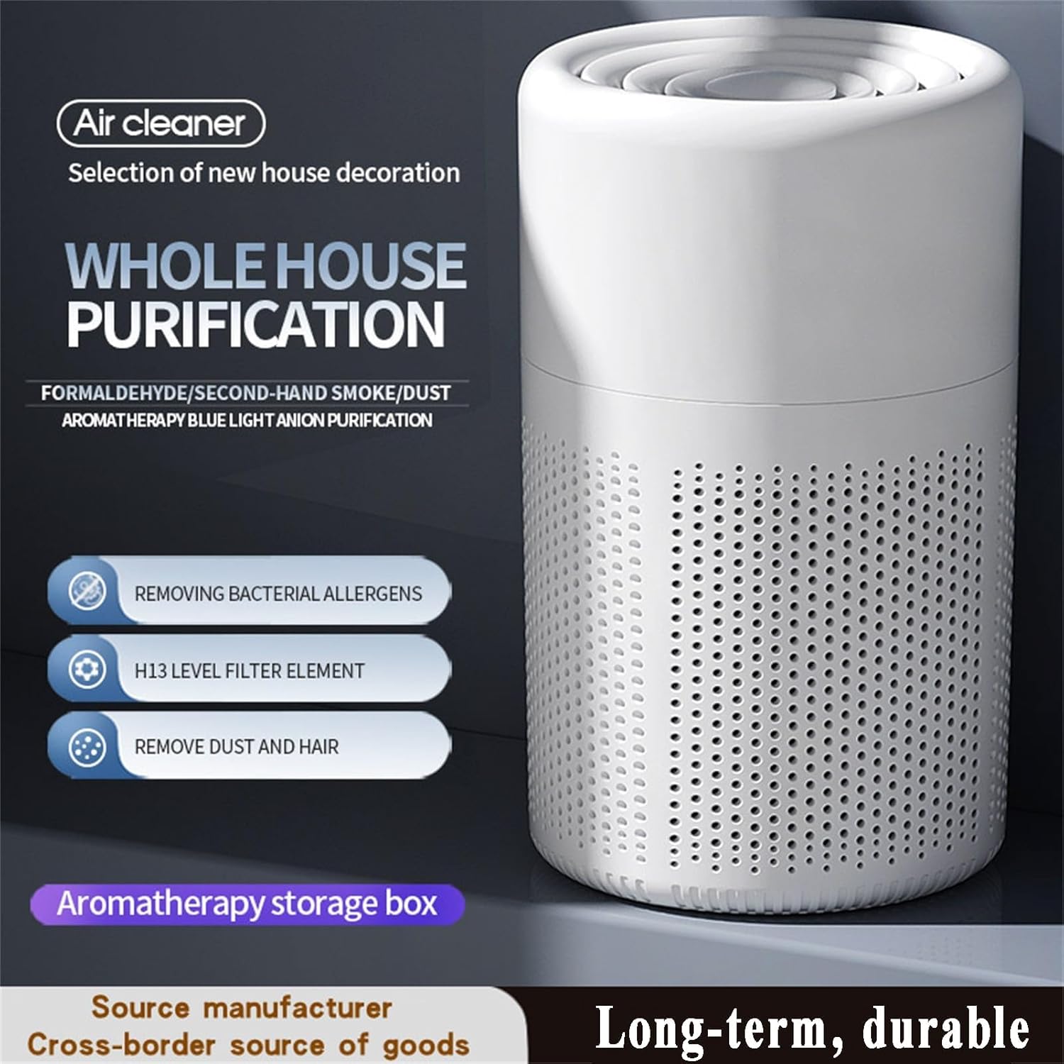 المتطور - منقي هواء هيبا صغير الحجم للمنزل - يزيل الدخان وحبوب اللقاح والوبر والروائح بكفاءة، مثالي لغرفة النوم والمكتب وغرفة المعيشة مع ميزة عطرية اختيارية 2026 - view 7