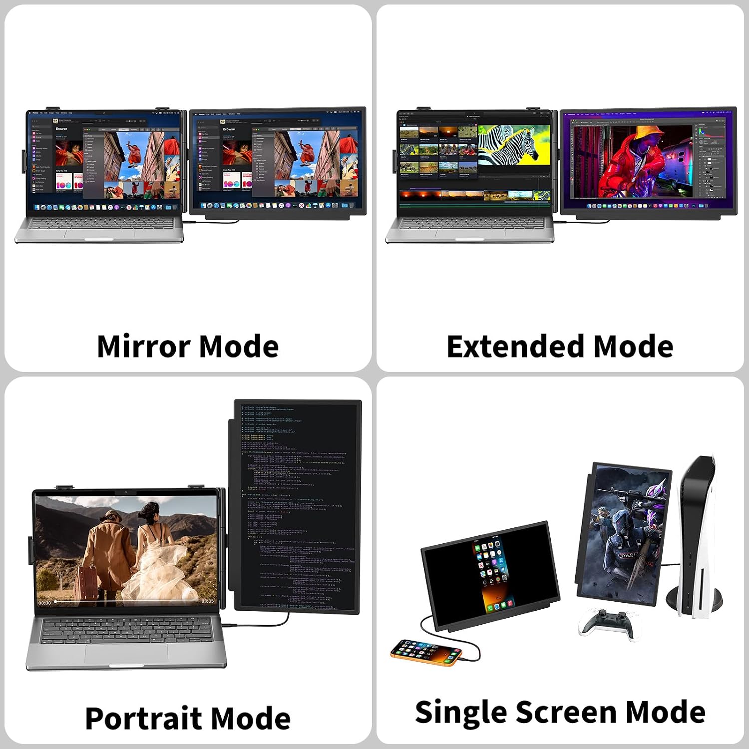 Condition photo showing New/Like New for laptop screen extender 15.6 inch, fhd 1080p ips portable travel dual monitor, slim 0.27'', plug ang play detachable extended monitor for 13-17.3'' laptops, compatible with mac,wins, android,chrome 1080p 15.6'' dual screen