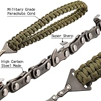 Vista 4 de Sierra de bolsillo con mango de paracord de 36 pulgadas, sierra de mano de cadena larga de 16 dientes, corte rápido de madera y árboles