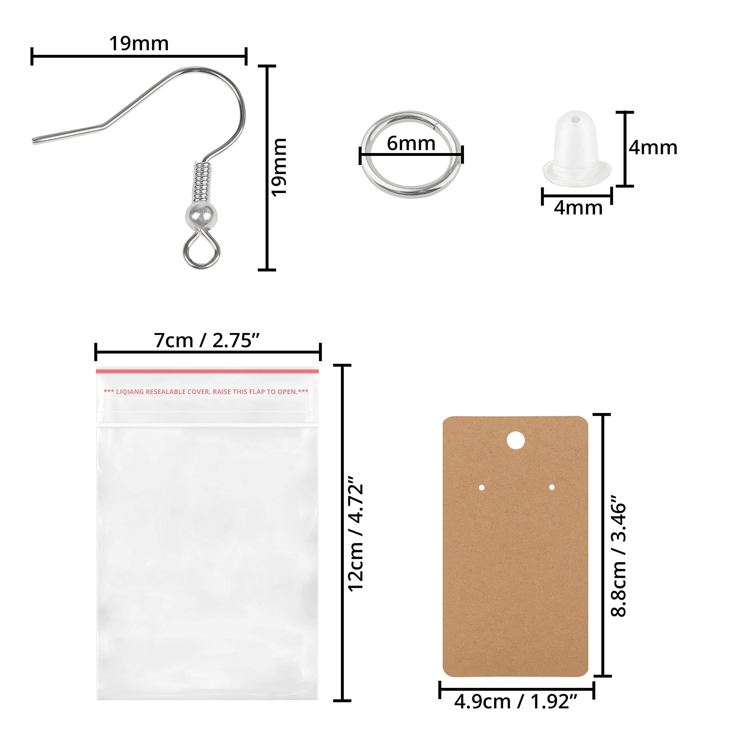 Kit per la creazione di orecchini ipoallergenici, kit da 2000 pezzi per