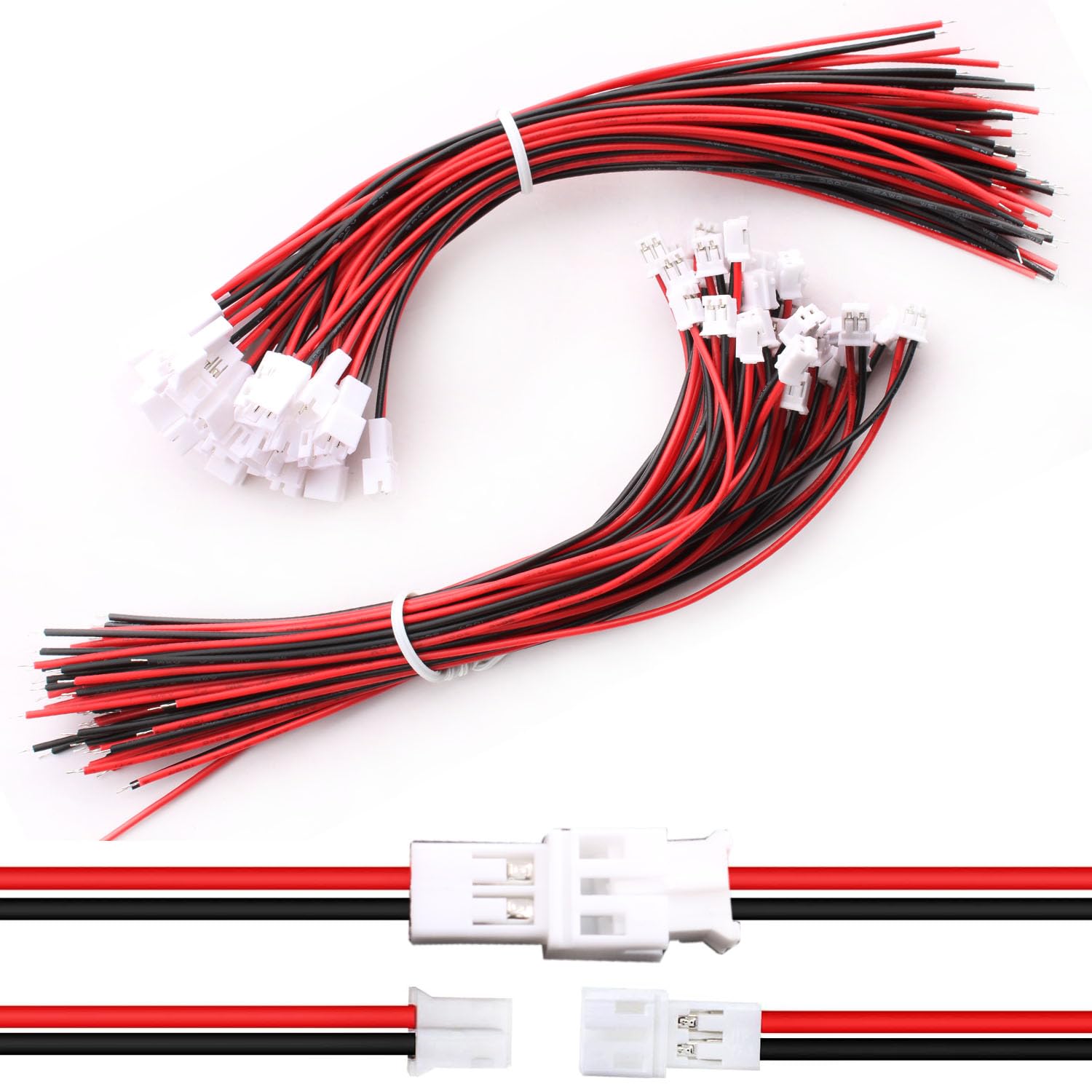 60 sztuk (30 par) JST Mini JST 2.0 PH 2-pinowe złącze męskie i żeńskie z 150 mm 26AWG kabel, JST Micro elektryczne gniazdo wtykowe