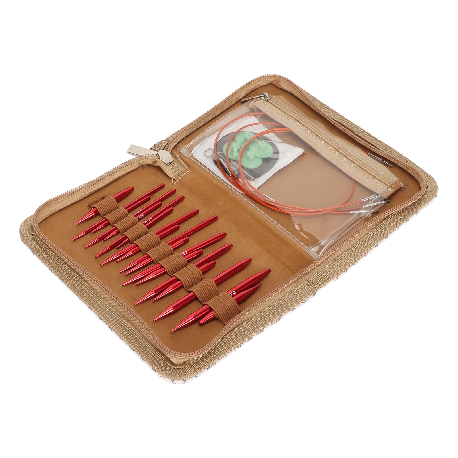Tissting Juego de Agujas Circulares Intercambiables, 9 Pares Agujas de Tejer Circulares 3 to 6mm Aluminio Juego de Agujas Ganchillo Extraíbles con Estuche, Aguja para Principiantes Tejer a Mano DIY