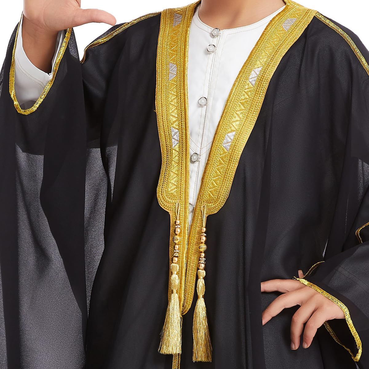 Qianliniuinc Thobe for Boys Islamic Clothing - Muslim Clothes Kaftan Dubai Arabic Robe Moroccan Arab Thobe Islamic Dress