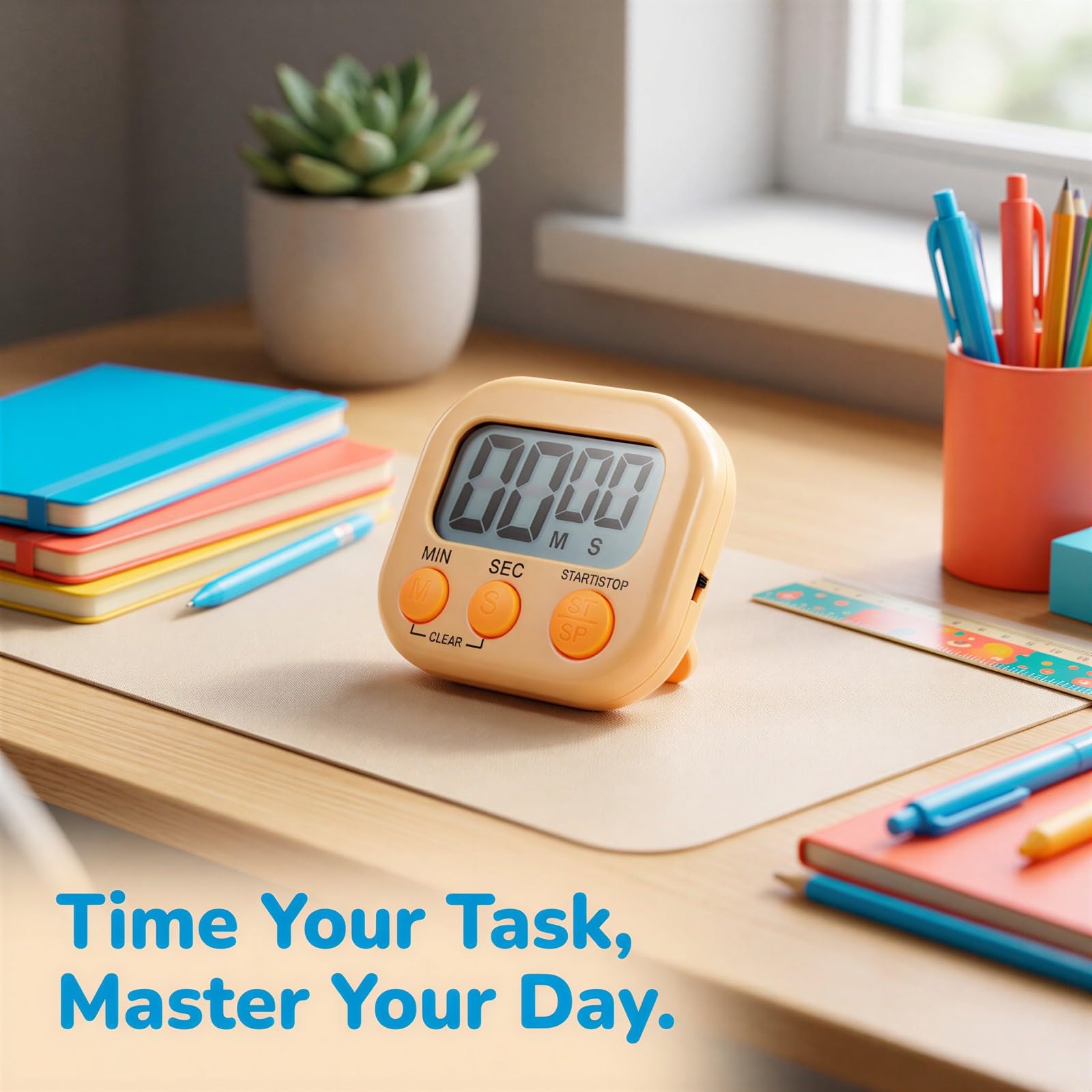 Digitaler Timer für Klassenzimmer und Küche, Metall-Timer mit Ein- und Ausschalter, Minuten-Sekunden-Countdown, großes LCD-Display, lauter Alarm für Training, Kochen, Backen, Lehrer, 24 Stück