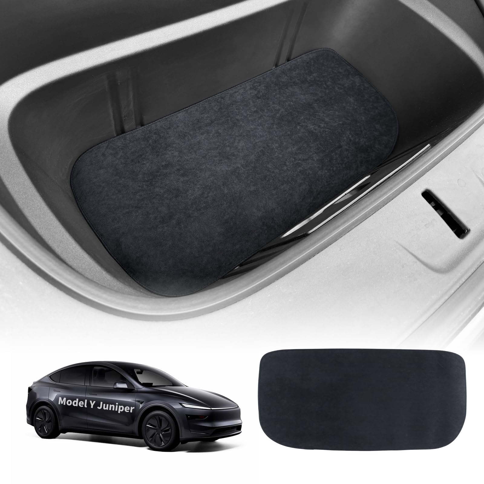 KUNGKIC for 2025 2026 Tesla Model Y Juniper Frunk Mat Custom Flannel Trunk Cargo Liner Mat All Weather Interior Accessories Non-Slip