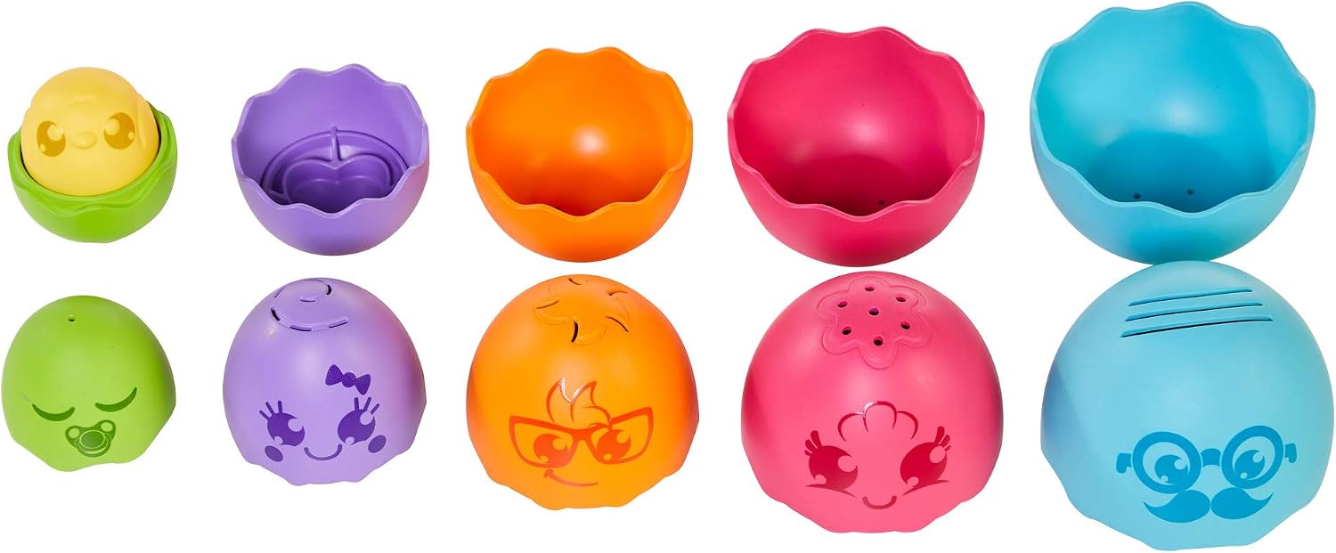 TOMY Toomies Hide and Squeak Nesting Eggs Baby Toy, Educational Shape Sorter with Colours and Sound