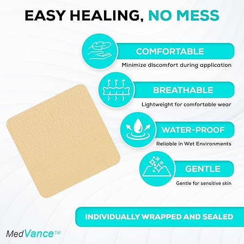 Vista 2 de MedVance TM Silicone - Apósito absorbente de espuma adhesiva de silicona, 6 x 6 pulgadas, caja de 5 apósitos