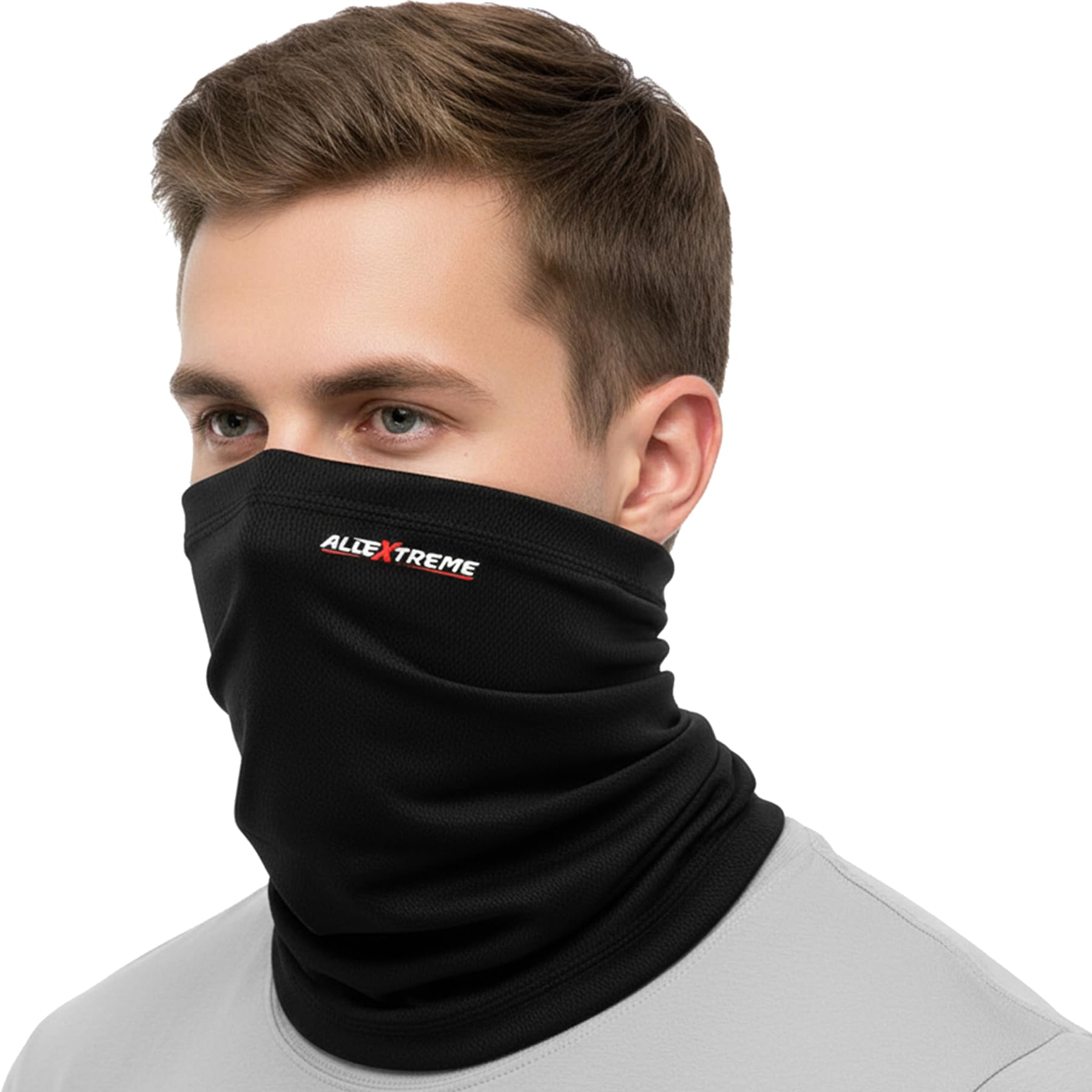 Allextreme Neck Gaiter Bandana For Men & Women Sun Protection (Black)