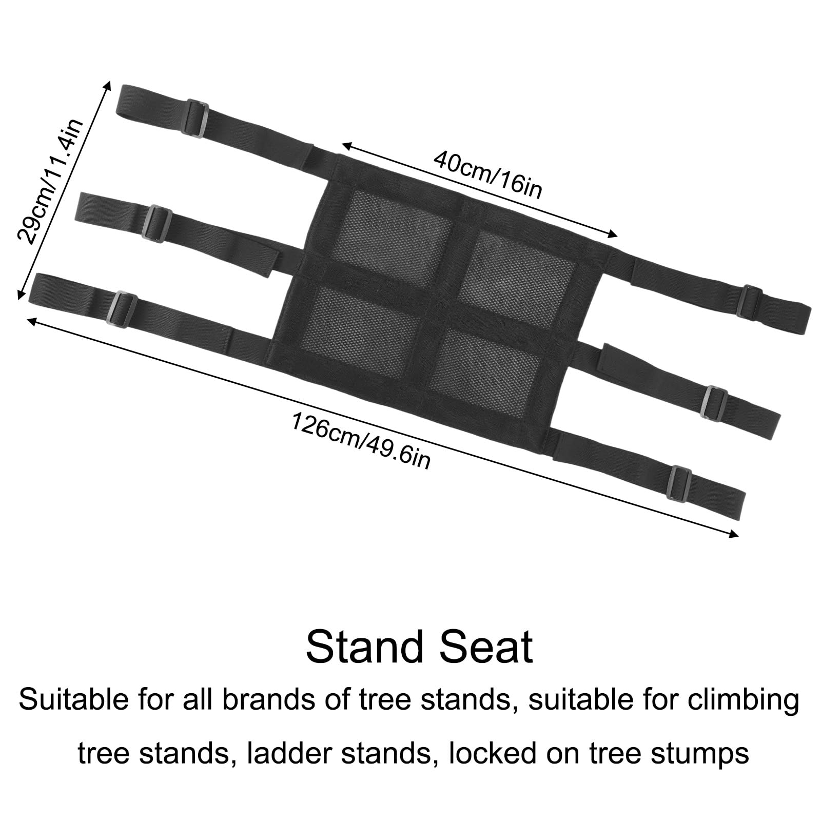 Lyreh Universal Asiento Soporte Árbol Reemplazo, 40x29cm Cojín Asiento Ajustable para Soporte Árbol Soportes Lock-On Accesorios Caza Puestos Elevados para Escaleras Trepar