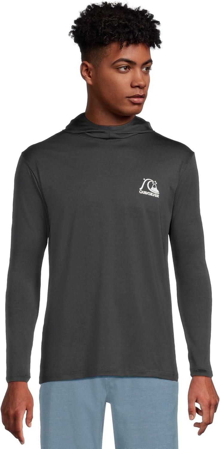 Quiksilver Men's DNA Logo Long Sleeve Hooded Surf Tee