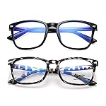 AZorb 2Pack Blue Light Blocking Glasses for Kids TR90 Unbreakable Computer Screen Glasses for Boys & Girls-2 Pack(Black+Leopard)