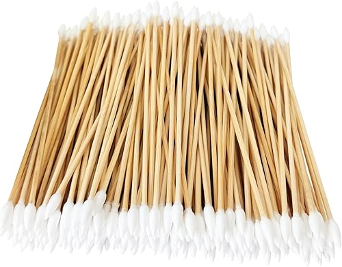 Gun Cleaning Swabs, Dual - Ends Tips, 6 Inch Gun Cleaning Supplies, Long Cotton Swabs with Bamboo Sticks in A Storage Case for Gun Cleaning and