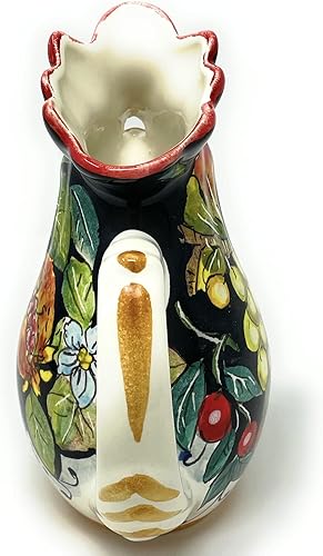 Miniatura 4 de CERAMICHE D'ARTE PARRINI - Italian Ceramic Art Pitcher gal 0,132 Vine Vino Pottery Decorated Fruits Hand Painted Made in ITALY Tuscan