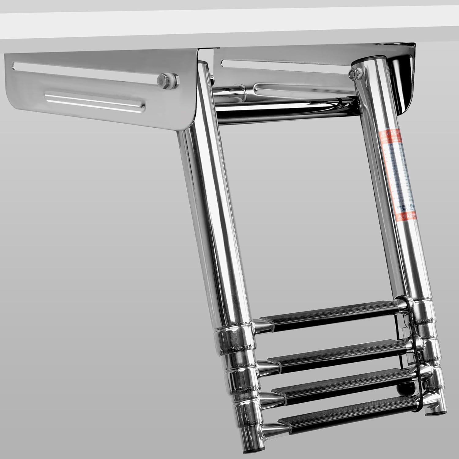4-Step Stainless Steel Sliding Dive Ladder - Telescoping Ladder for Pontoon Boat, 900 lb Capacity