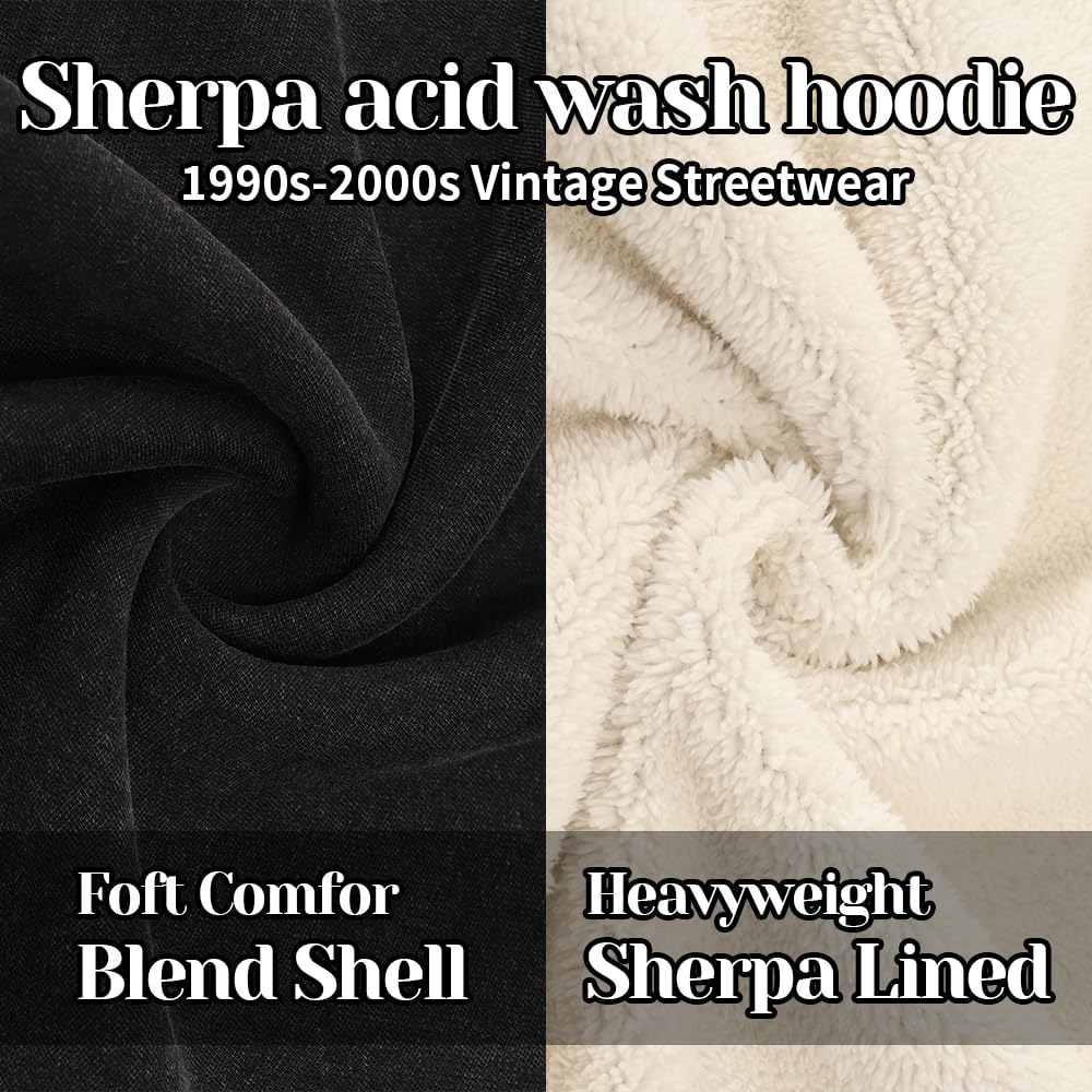 Felpe con cappuccio da donna oversize in pile Sherpa foderato con cappuccio pesante pullover uomo donna felpe vintage