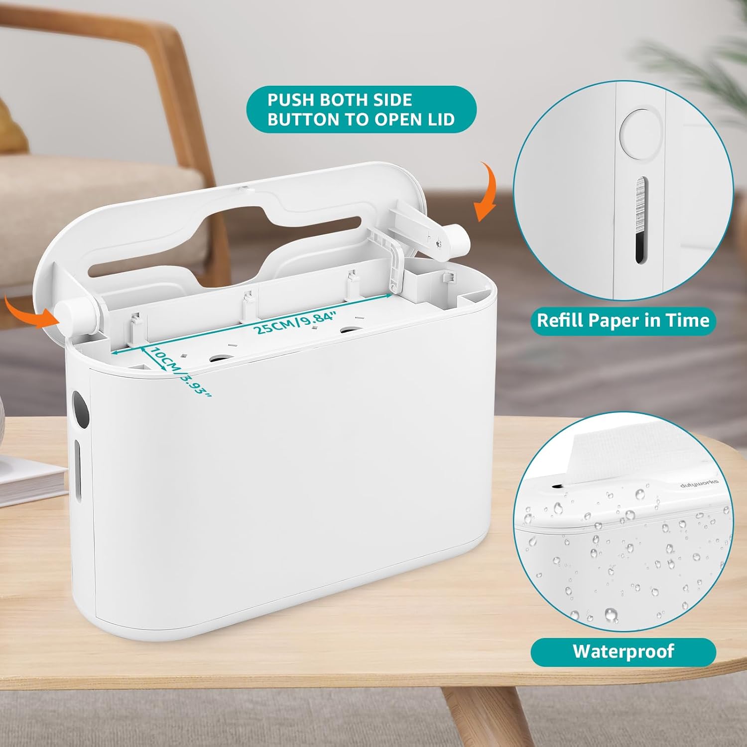 Multifold Paper Towel Dispenser Countertop, Commercial Hand Towel Dispenser for Bathroom Kitchen Home, Trifold/C Fold/Z Fold Napkin Dispenser, Abs Plastic - Non-Slip, White - Image 4