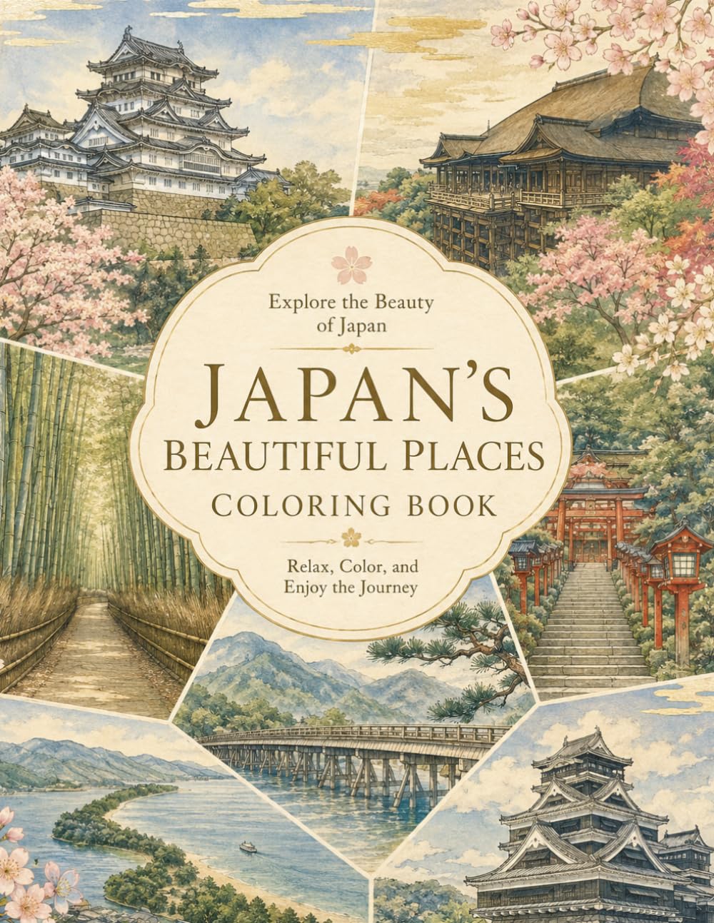JAPAN’S BEAUTIFUL PLACES COLORING BOOK: Discover the Timeless Beauty of Japan