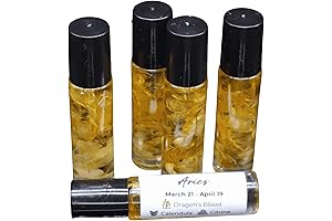 ARIES CITRINE CRYSTAL ROLLER: DRAGON'S BLOOD FLOWER BLOSSOM PERFUME