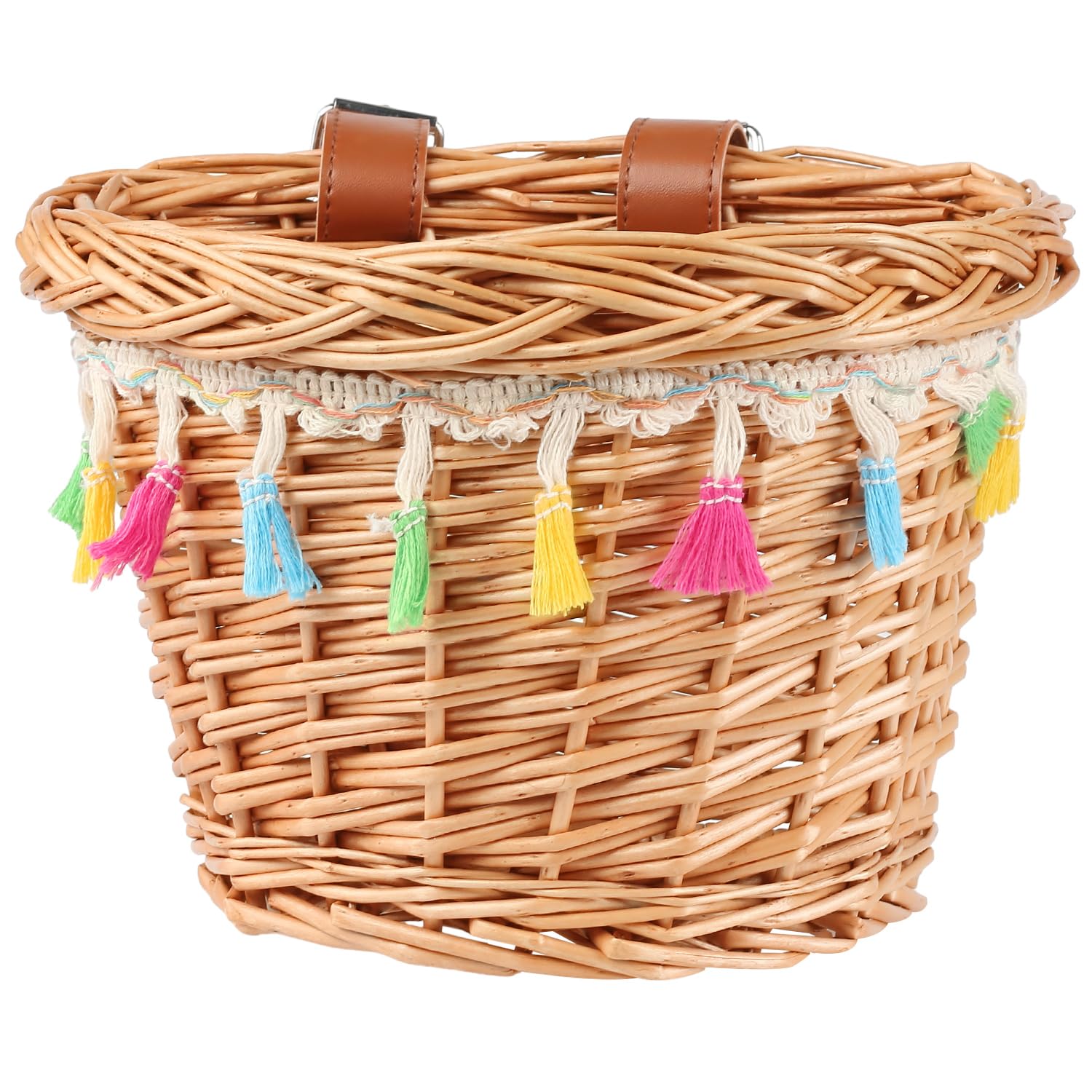 Panier Vélo Enfant En Métal - Grand Capacité, étanche, Réglable - Pour Tricycles, Scooters, Vélos - Fixation Guidon Et Boucle En Cuir