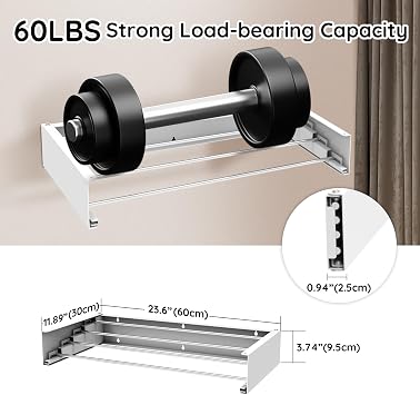 Laundry Drying Rack Collapsible,Wall Mounted Clothes Drying Rack Foldable,Indoor Drying Rack Clothing- 23.6 Wide 4 Aluminum Rods 60lb Capacity with Wall Template,Screw,Drill Bit