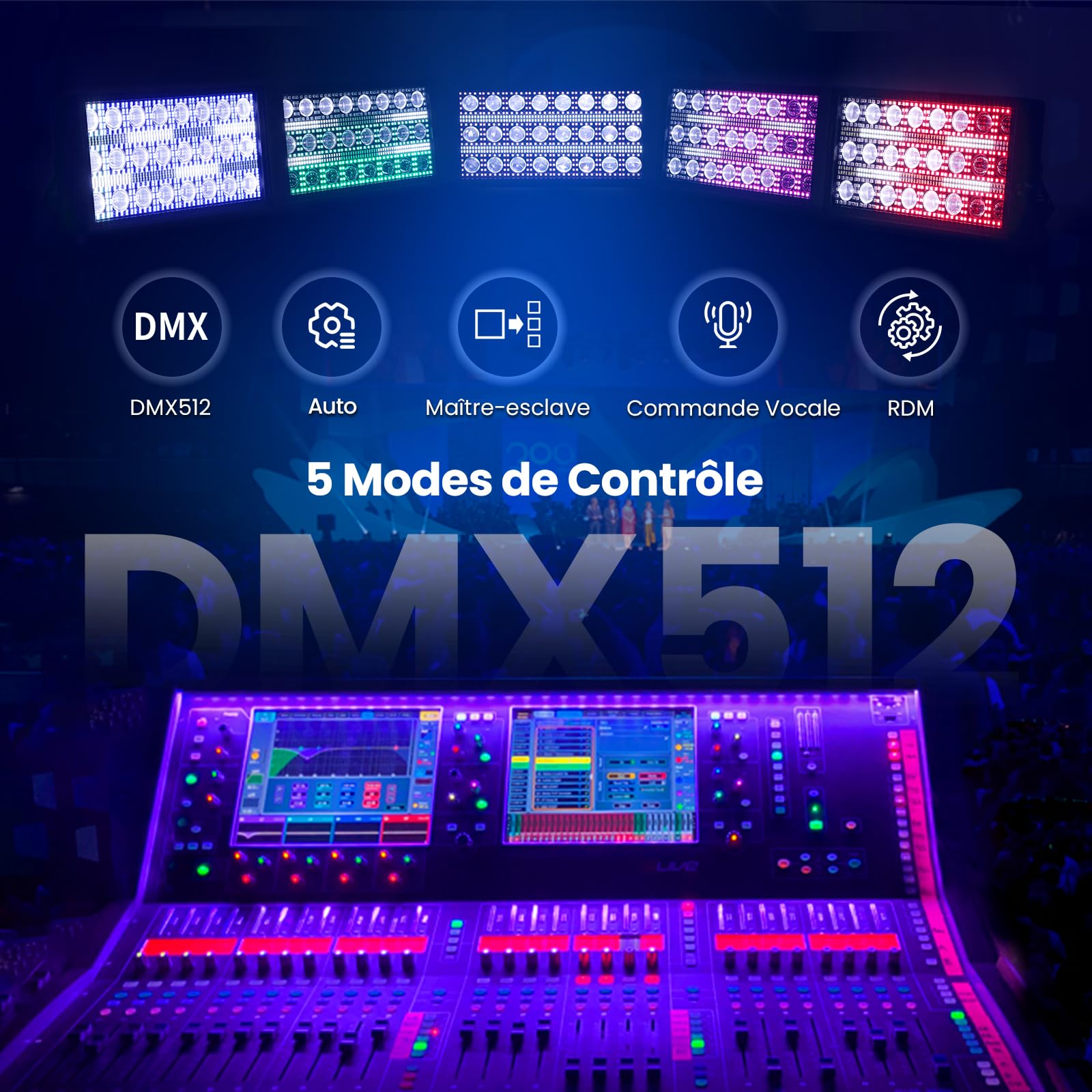 Betopper 300W Lumière Stroboscope LED Matricielle Beam Dynamique RGBW 1P | 4-en-1 RGBW Mappage de Pixels Jeu de Lumiere 5 Modes de Controle Intense Strobe Lumières de Scène pour DJ Bar Fête