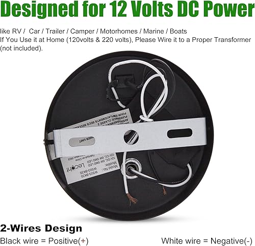 Miniatura 5 de Luz de lectura LED de 12 V con interruptor, lámpara de pared giratoria de 350 voltios de 12 voltios, acabado negro, luces interiores de RV para