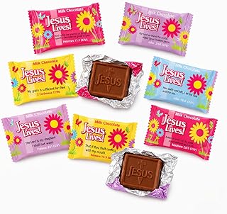 He Lives Jesus Lives Easter Milk Chocolate Candy – Christian Resurrection Candy – Individually Wrapped – Religious Easter Basket Candy for Church Gifts – 20 Pieces