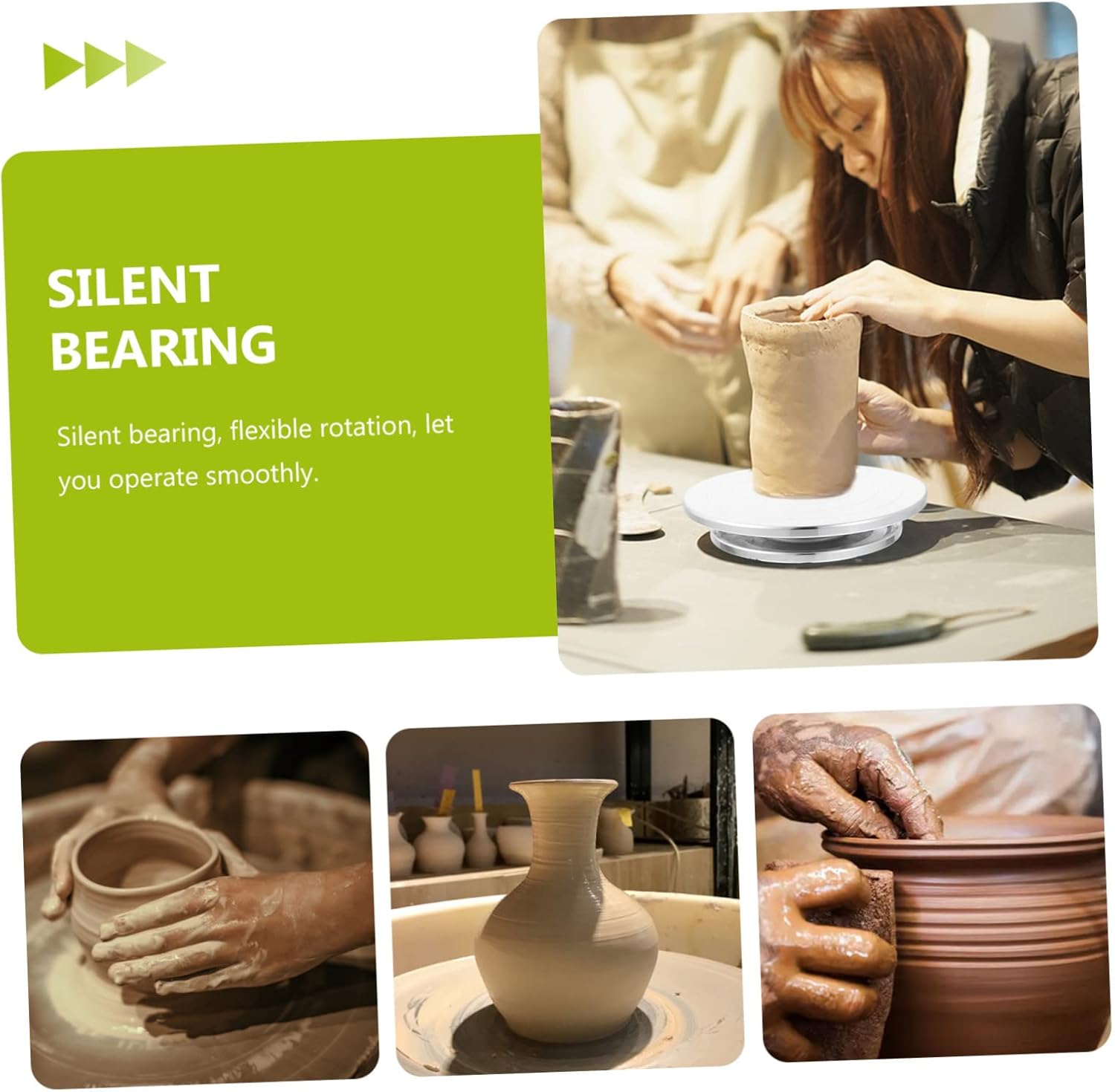 KALLORY Pottery Wheel Boys and Girls Clay Rotating Platform for Sculpting Trimming Accessories