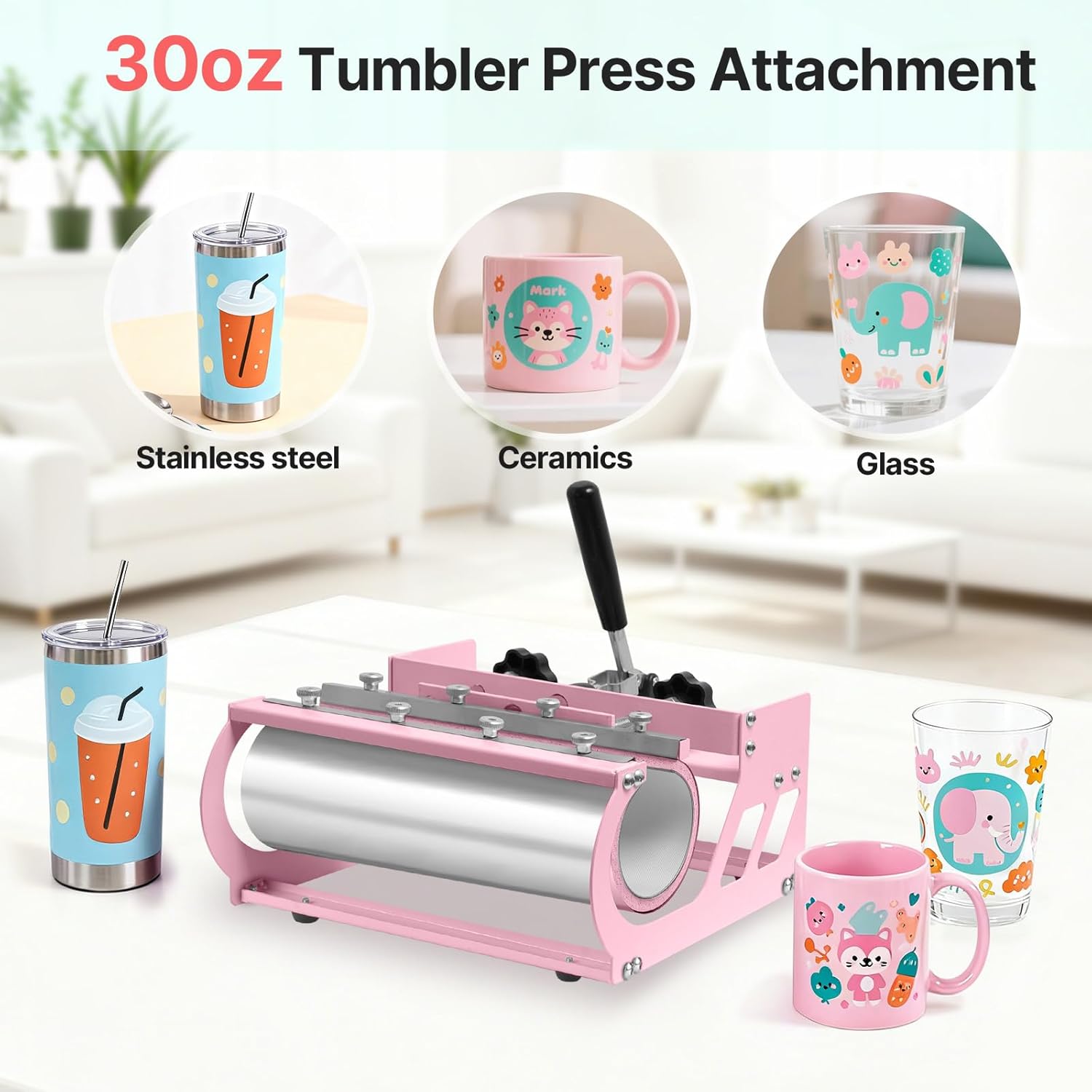 Slendor 5-in-1 Heat Press Machine, 12x15 Inch Sublimation Heat Press with 360° Swing Away, Digital T-Shirt Press with 20oz & 30oz Tumbler Press, Combo for T-Shirts, Hats, Caps & Plates