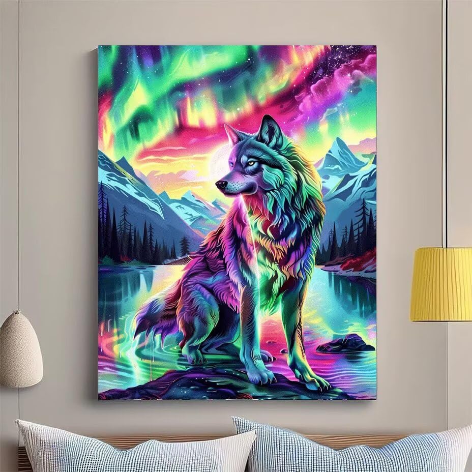 Diamond painting adulte loup pour votre décoration murale DIY