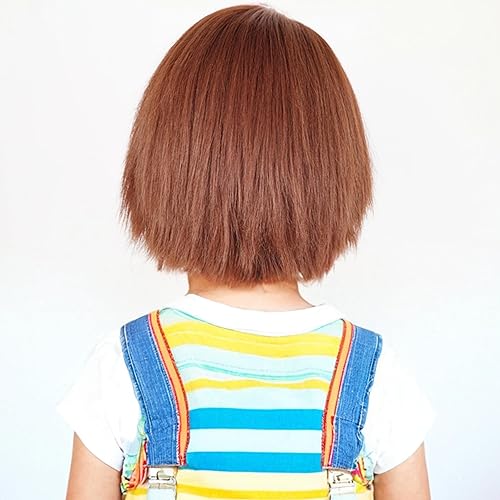 Vista 201 de Pelucas de sirena para niños y niñas, 21 pulgadas de largo, rizadas, color rojo oscuro, peluca de onda de sirena con clip de estrella de mar