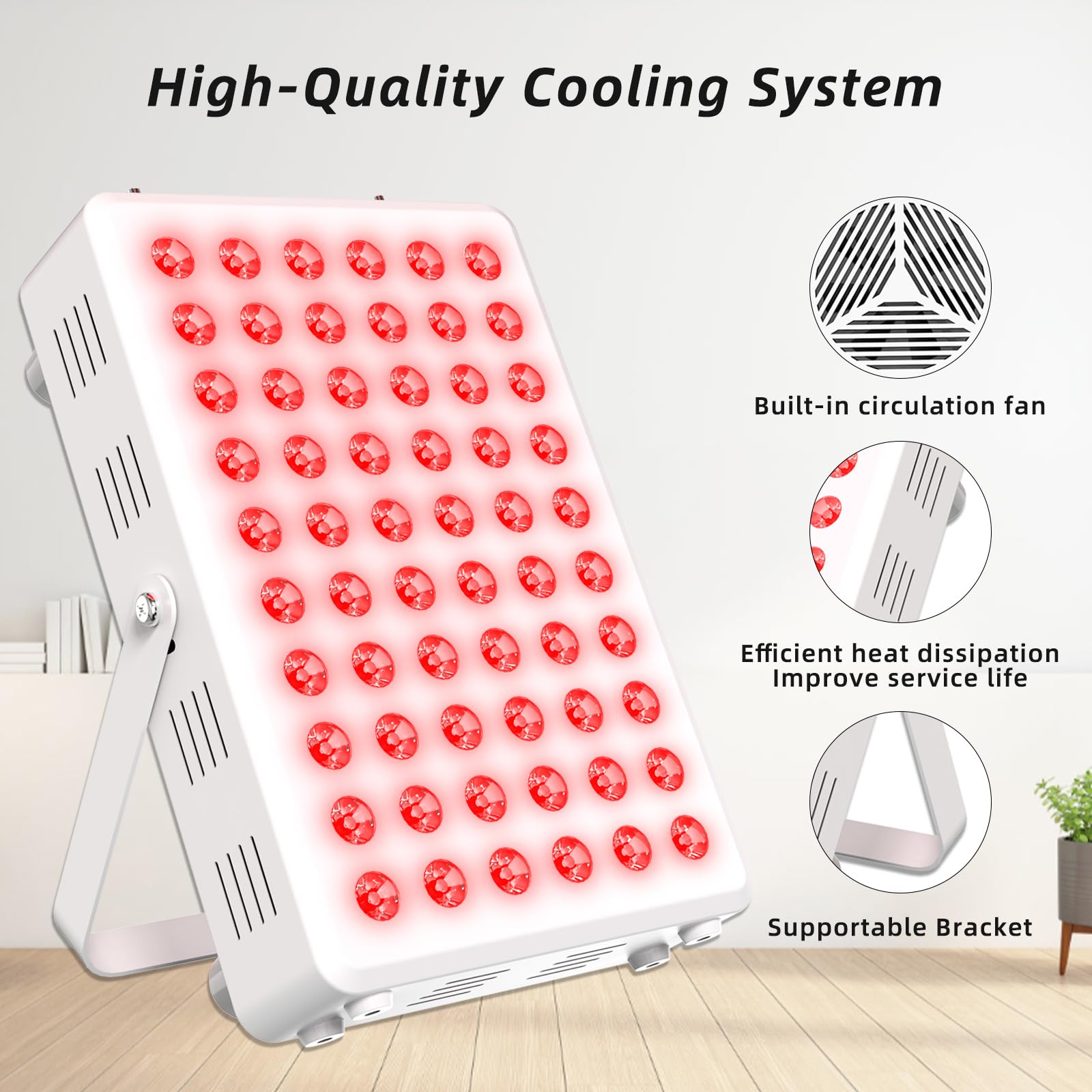 Red Light Panel for Body and Face, 660nm Red 850nm and Near Infrared, Remotcontrol 60 LEDs Red Light Therapy Panel, Used to Promote Sleep, Improve The Body, Relieve Muscle Fatigue (E-300-Wtite)