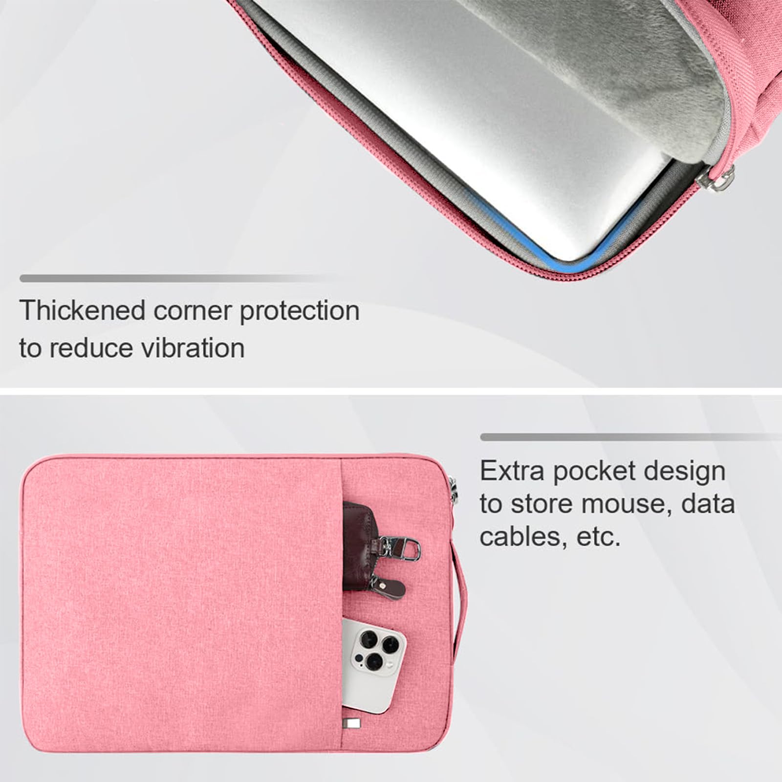 Flintronic Pokrowiec na laptopa 14 cali, wodoodporny pokrowiec na laptopa, przenośna męska torba na laptopa z kieszeniami i przegródkami, kompatybilna z MacBook, Asus, Dell, HUAWEI laptopy 14 cali