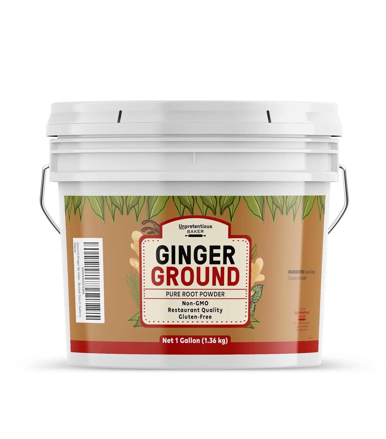 Unpretentious Ground Ginger, 1 Gallon Bucket, Indian & Asian Cuisine, Bulk Bucket Size