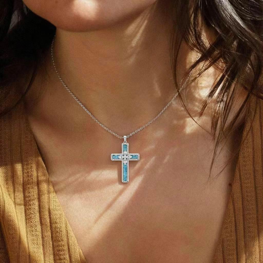 Cross Necklace for Men 925 Sterling Silver WoodMoissaniteVintage Black Crucifix Pendant Necklace for Him Men