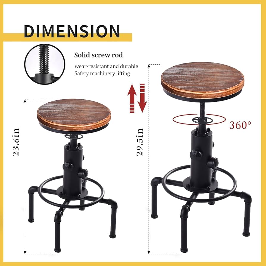 Amazon.com: FUBIRUO Vintage Industrial Bar Stools,Kitchen