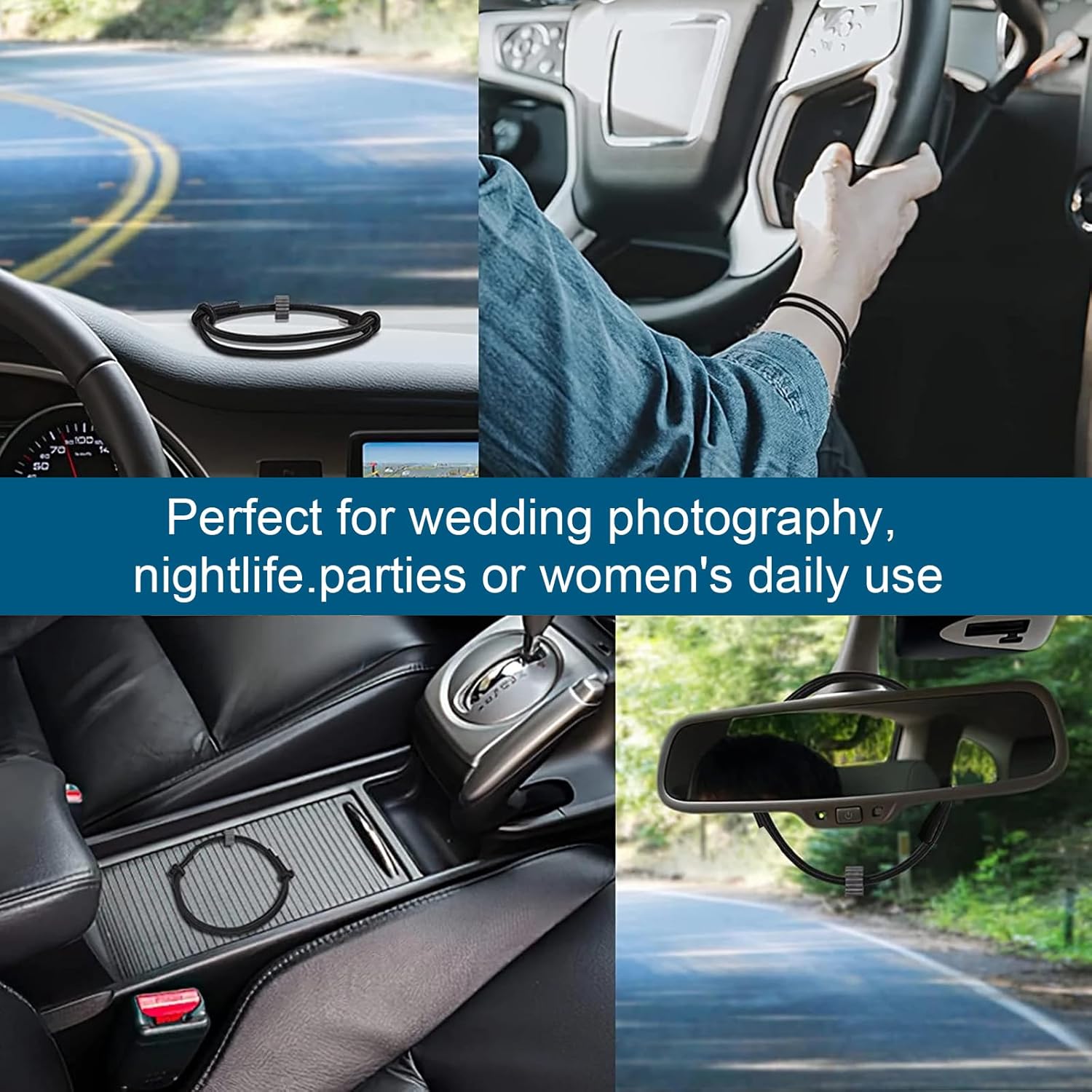 Bracelet Car Window Breaker, Wrist Strap Escape Tool with Tungsten Carbide Bead Car Emergency Self Rescue Tool Tempered Safety Glass Breaker, Vehicle Rapid Escape Wristbands (2 PCS)