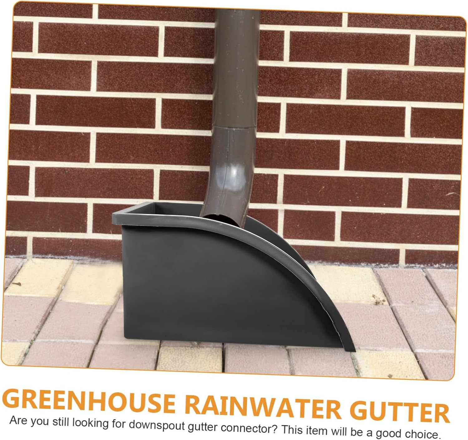 Downspout Splash Block Rainwater Collection System Plastic Rain Gutter Water Collector Downspout Tray Fits for Floor Garden Lawn Greenhouse