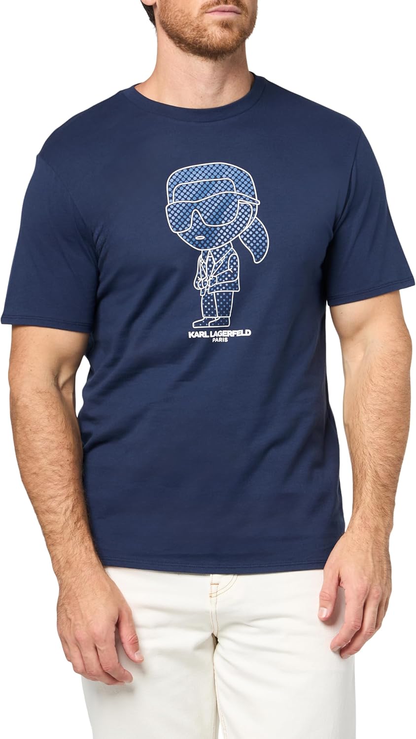 Karl Lagerfeld Men's Pullover Short Sleeve Character T-Shirt