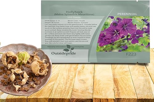 Outsidepride Malva Sylvestris French Hollyhock Garden Flower Plant Colibrí y Mariposa Atractivo - 1000 Semillas