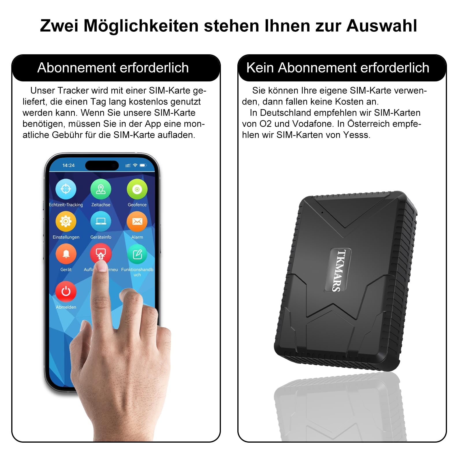 TKMARS 4G GPS Tracker Auto GPS Tracker Ohne ABO 140 Tage Standby-Zeit, 7800mah,Stark Magnetisch, Wasserdicht, Echtzeit-Tracking