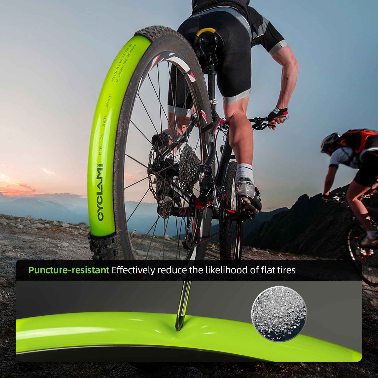 Confezione da 4 camere d'aria CYCLAMI in TPU MTB26", 1,9-2,5, con valvola Presta rimovibile, 45/65/85 mm, per bici da strada e mountain bike
